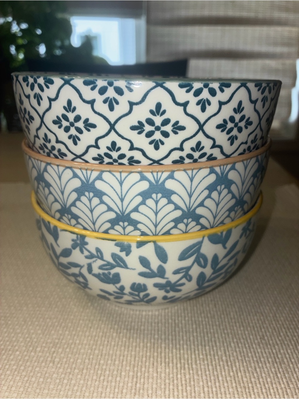 Set of 3 Boho Ceramic Bowls
